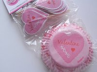 画像1: バレンタイン/Wilton ベーキングカップ&ピックセット 24枚入