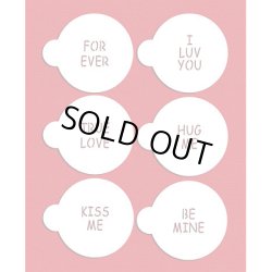 画像1: Sサイズ/ステンシルセット　バレンタインレター　6種類