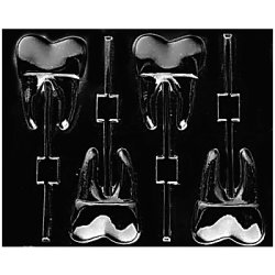 画像1: ロリポップチョコレート型　歯　4個取