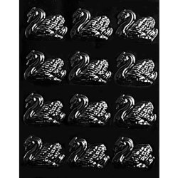 画像1: チョコレート型　スワン／白鳥　12個取