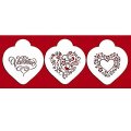 Mサイズ/ステンシルセット　Valentineデザインハート　３種類