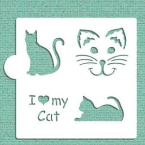 画像1: アメリカ製　ステンシルプレート　猫 (1)