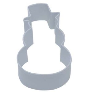 画像1: カラークッキー型　帽子を被った雪だるま　（ホワイト） (1)