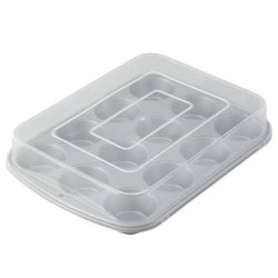画像2: Wilton マフィン型/カップケーキ型　レギュラーサイズ　カバー付　12個取カップケーキボックスプレゼント付き