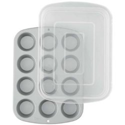 画像1: Wilton マフィン型/カップケーキ型　レギュラーサイズ　カバー付　12個取カップケーキボックスプレゼント付き