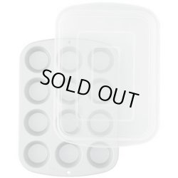 画像1: Wilton マフィン型/カップケーキ型　レギュラーサイズ　カバー付　12個取カップケーキボックスプレゼント付き