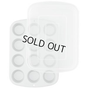 画像1: Wilton マフィン型/カップケーキ型　レギュラーサイズ　カバー付　12個取カップケーキボックスプレゼント付き (1)