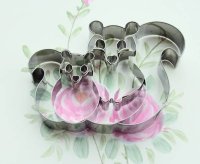 画像1: ドイツ/BIRKMANN クッキー型(ステンレス) リスの親子 13cm