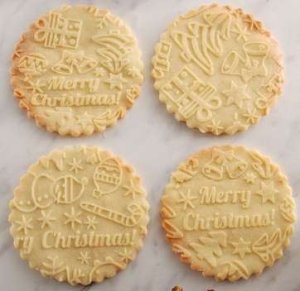 画像2: 木製エンボスローリングピン　ミニ　メリークリスマス (2)