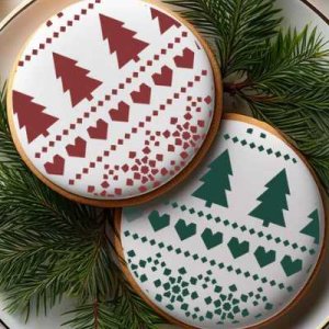 画像1: アメリカ製　ステンシルプレート　Holiday Fair Isle (1)