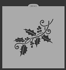 画像1: アメリカ製　ステンシルプレート　holly spray／ヒイラギ&ベリー