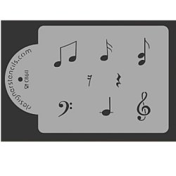 画像1: Lサイズ/ステンシルプレート　　音符　8種類