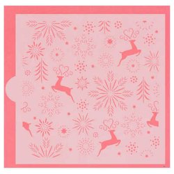 画像2: ステンシルプレート　トナカイ＆雪の結晶／Abstract Christmas Background