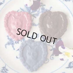 画像7: チョコレート型   ハートフレームの猫　12個取