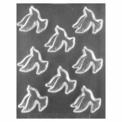 画像1: 訳ありセール／チョコレート型　羽ばたいている鳥／鳩　8個取