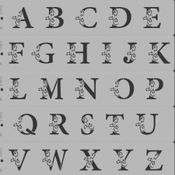 画像1: Lサイズ/ステンシルプレート  アルファベット／モノグラム　26文字