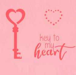 画像1: アメリカ製　ステンシルプレート 　ハートのキー