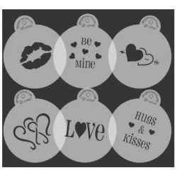 画像1: Sサイズ/ステンシルセット　バレンタイン＆キッス　6種類