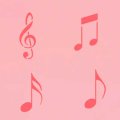 アメリカ製　ステンシルプレート　音符　4種類