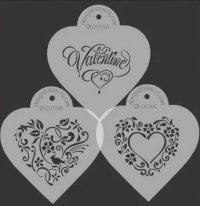 画像2: Mサイズ/ステンシルセット Valentineデザインハート 3種類