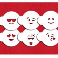 Sサイズ/ステンシルセット  絵文字　6種類