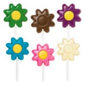 画像1: Wilton ロリポップチョコレート型　フラワー　9個取 (1)