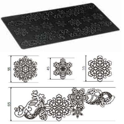 シュガーレースマット イタリア製 シリコマート社 雪の結晶 スノーフレーク