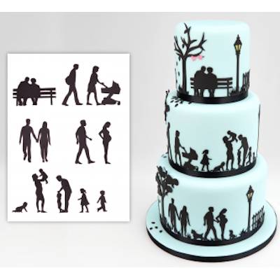 抜き型 家族 シルエット ケーキ飾り型抜き