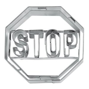 画像1: ドイツ/Stadter（ステンレス）　クッキー型　標識/STOP (1)