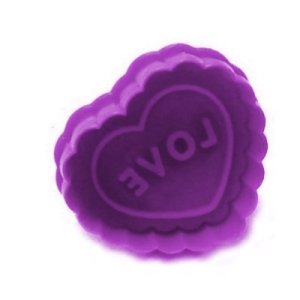画像1: バネ式クッキースタンプ　LOVEメッセージ付きハート（パープル） (1)