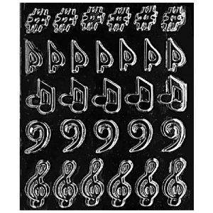 画像1: チョコレート型　音符　5種類 (1)