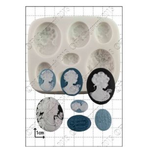 画像1: イギリス製/シュガークラフトシリコン抜き型/カメオ＆ミニカメオ　7種類 (1)