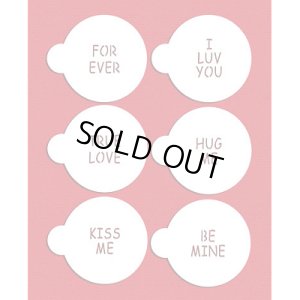 画像1: Sサイズ/ステンシルセット　バレンタインレター　6種類 (1)