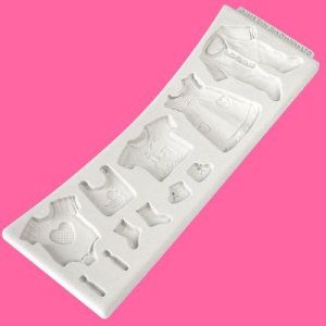 画像2: イギリス製/シュガークラフト/シリコン抜き型 ベビークローズウォッシングライン (2)