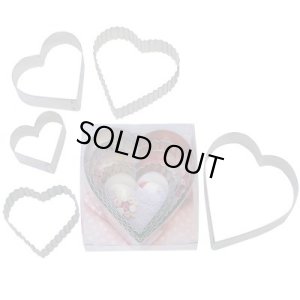 画像1: セール品／クッキー型セット　ハート＆波付ハート　R　5種類 (1)