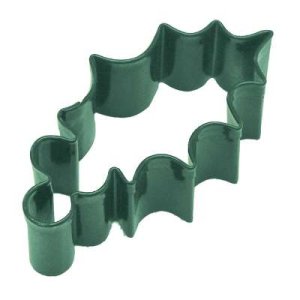 画像1: カラークッキー型　ヒイラギの葉　（ダークグリーン） (1)