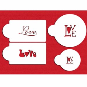 画像1: Mサイズ/ステンシルセット　LOVE文字（長方形＆丸） 4種類 (1)