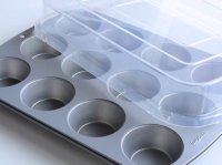 画像2: Wilton マフィン型/カップケーキ型 レギュラーサイズ カバー付 12個取カップケーキボックスプレゼント付き