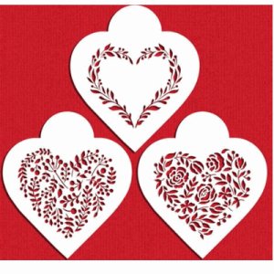 画像2: Mサイズ/ステンシルセット ヴィンテージハート 3種類 (2)