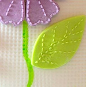 画像2: イギリス製/シュガークラフトシリコン抜き型 ステッチリーフ 4種類 (2)