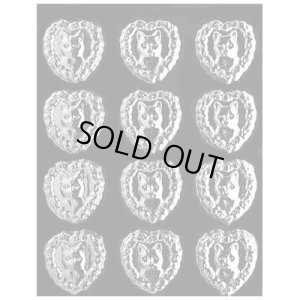 画像1: チョコレート型   ハートフレームの猫　12個取 (1)