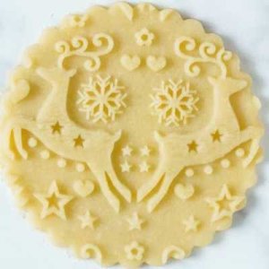 画像2: 木製エンボスローリングピン ミニ クリスマス/トナカイ (2)