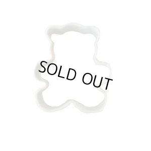 画像1: ミニカラークッキー型（ホワイト）　テディ（ミニ） (1)