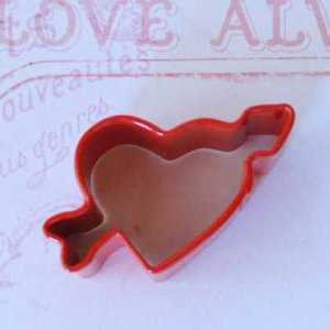 画像2: ミニカラークッキー型(レッド) ハートの矢(ミニ) (2)