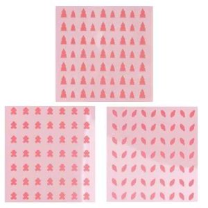 画像1: お得なセット／DIYスプリンクル用ステンシルセット　スクレーパー３枚付き　クリスマス（ツリー、リーフ、ジンジャーブレッドマン）3種類セット (1)