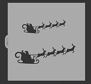 画像1: ステンシルプレート  サンタのそり (1)