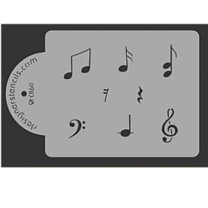 画像1: Lサイズ/ステンシルプレート  音符 8種類 (1)