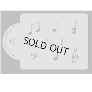 画像1: Lサイズ/ステンシルプレート　　音符　8種類 (1)