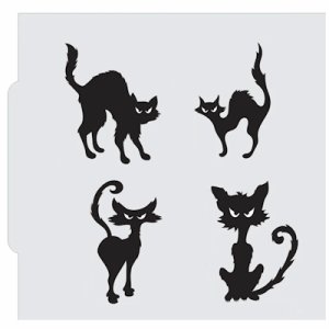 画像1: ステンシルプレート　怒っている猫　4種類 (1)