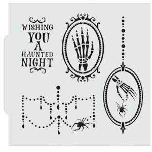 画像1: アメリカ製　ステンシルプレート  ハロウィン／Wishing you a Haunted Night (1)